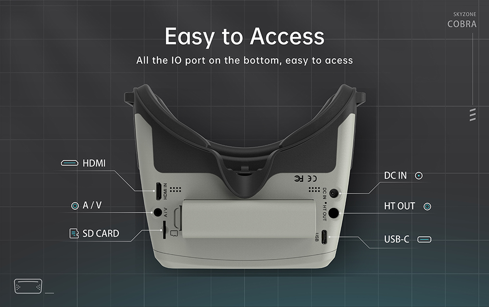 SKYZONE Cobra SD X V4 FPV Vide - Drone Racing Goggles ulasan dan harga